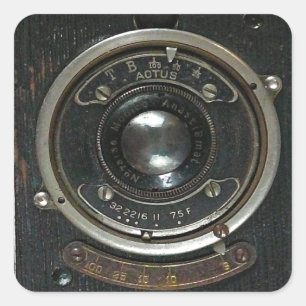 Gammal Vintage-kamera Fyrkantigt Klistermärke