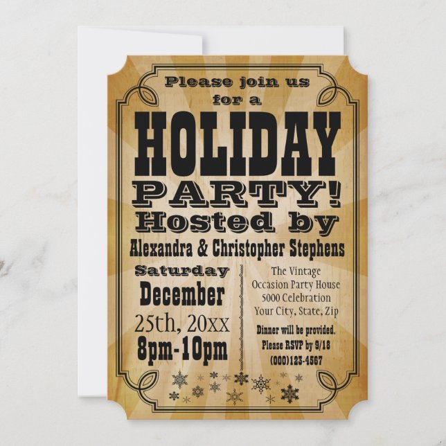 Gammal Vintage Land Julfest-inbjudan Inbjudningar (Framsida)
