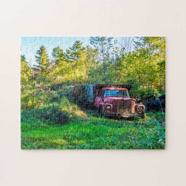 Gammal Vintage Lastbil Vermont. Pussel (Horisontell)