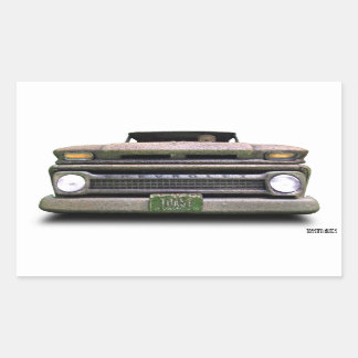 Gammal Vintage Råtta Rod Pickup Lastbil Zombie-för Rektangulärt Klistermärke