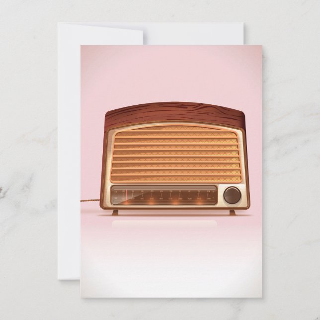Gammal vintage retro Radio spelare Inbjudningar (Baksida)