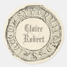 Gammal Vintage Seal Stil Fairy Tale Bröllop