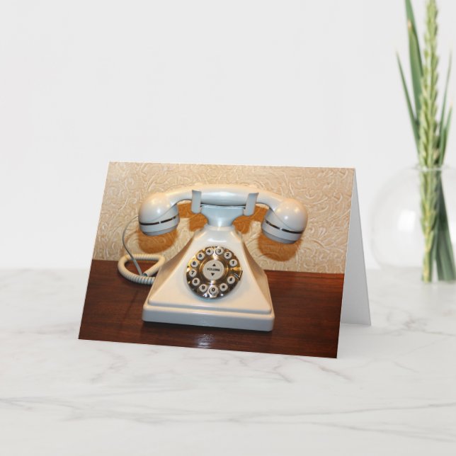 Gammal Vintage Uppringningsvit Mobil Kort (Framsida)