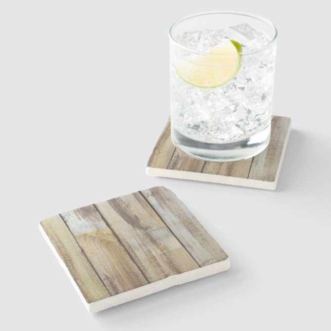 Gammal Vintage Weasted Wooden Planks Mönster Stenunderlägg (Sidan)