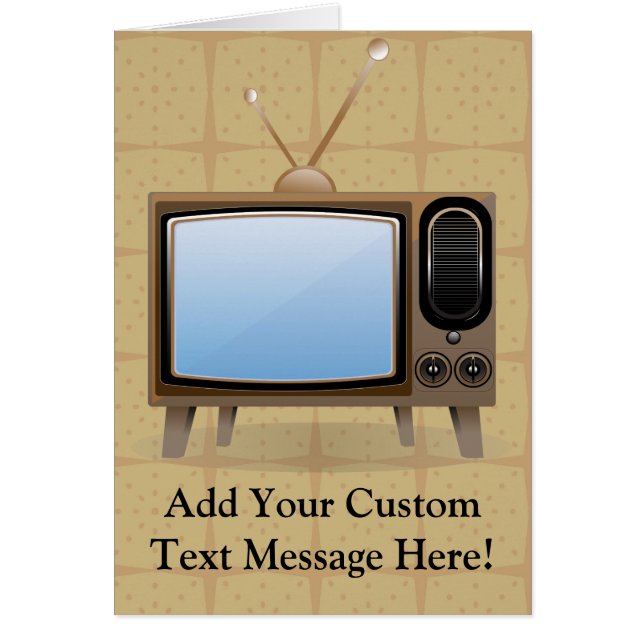 Gammal vintagegolvtelevision hälsningskort (Framsidan)