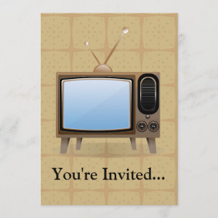 Gammal vintagegolvtelevision inbjudningar