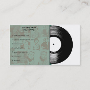 Gammal vintagemusikvinyl visitkort