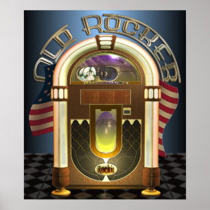 Gammal vippaaffisch för Jukebox Poster