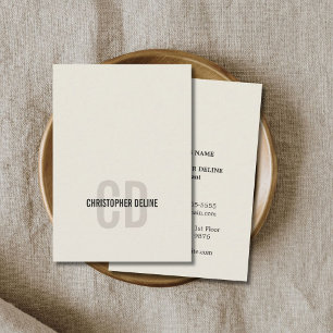 Gammal vit monogramkonsult med minimal Elegant Visitkort