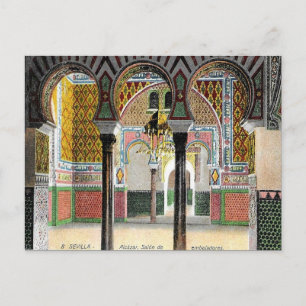 Gammal vykort - Alcazar, Sevilla, Spanien