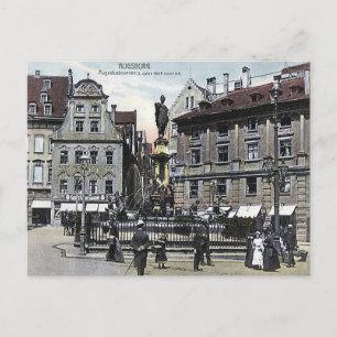 Gammal vykort - Augsburg, Tyskland