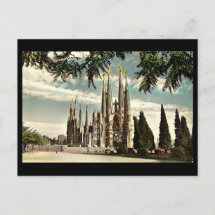 Gammal vykort, Barcelona, Sagrada Familia Vykort