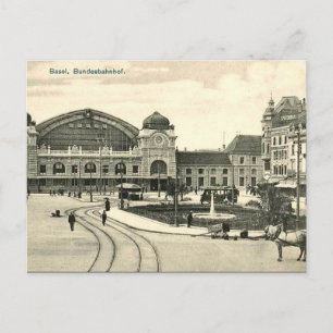 Gammal vykort - Basel, Schweitz