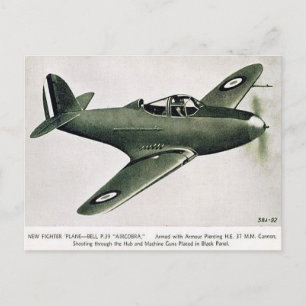 Gammal vykort - Bell P.39 Aircobra jaktplan