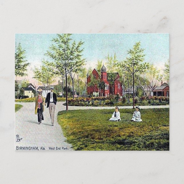 Gammal vykort - Birmingham, Alabama (Framsida)
