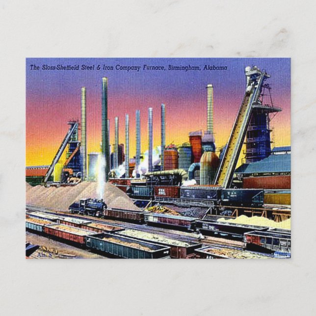 Gammal vykort - Birmingham, Alabama (Framsida)