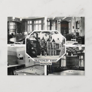 Gammal vykort - Bletchley Park Mansion