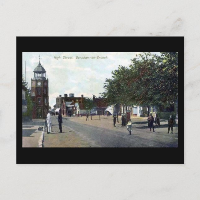 Gammal vykort - Burnham-on-Crouch, Essex (Framsida)