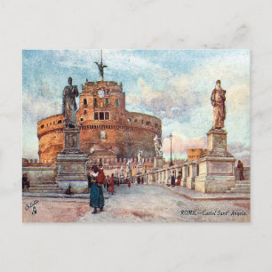 Gammal vykort - Castel Sant' Angelo, Rom