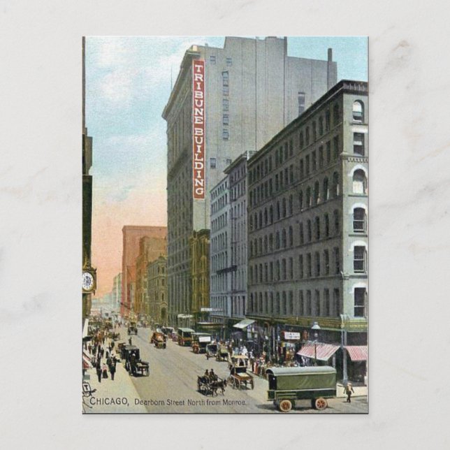 Gammal vykort - Chicago, Illinois (Framsida)