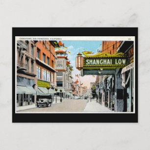 Gammal vykort - Chinatown, San Francisco