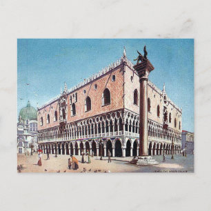 Gammal vykort - Dogepalatset, Venedig