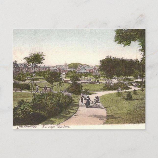 Gammal vykort - Dorchester, Dorset (Framsida)