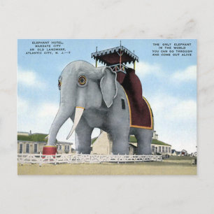 Gammal vykort - Elefant Hotel, Atlantic City