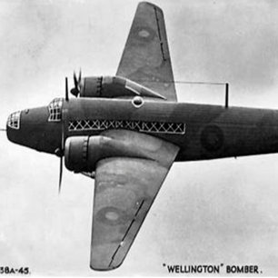 Gammal vykort - En Vickers Wellington Bombflygplan