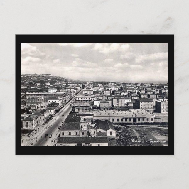 Gammal vykort - En vy över Pescara (Framsida)