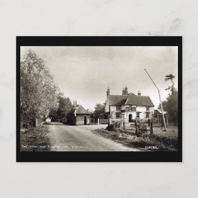 Gammal vykort - Enfield, London (Framsida)