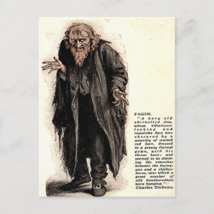 Gammal vykort - Fagin från "Oliver Twist"