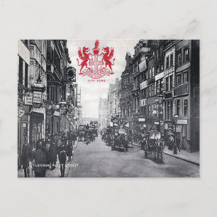 Gammal vykort - Fleet Street, London