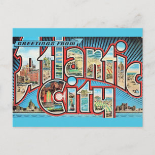 Gammal vykort från Atlantic City NJ