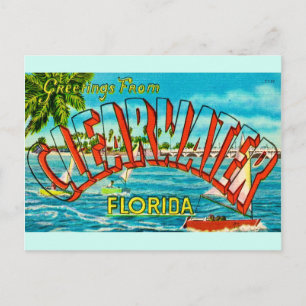 Gammal vykort från Clearwater Florida