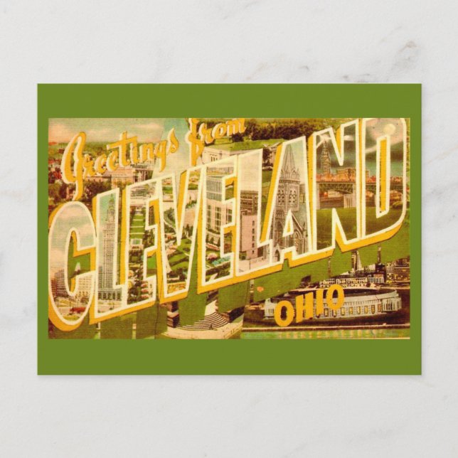 Gammal vykort från Cleveland Ohio (Framsida)