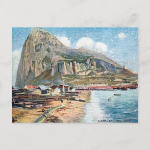 Gammal vykort - Gibraltars klippa