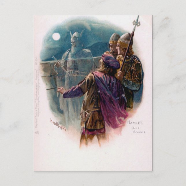Gammal vykort - "Hamlet", Shakespeare. (Framsida)