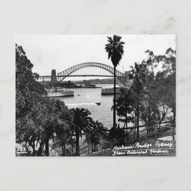 Gammal vykort - Harbour Bridge, Sydney, NSW (Framsida)