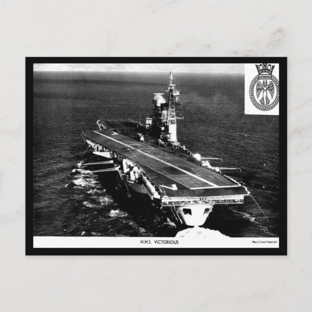 Gammal vykort - HMS Victorious (Framsida)