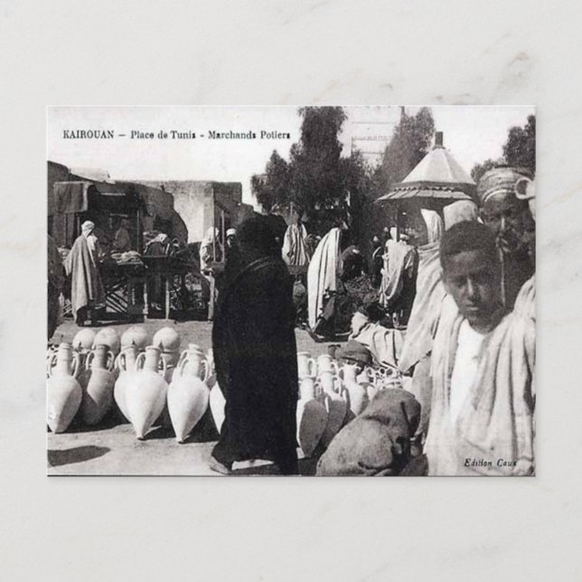 Gammal vykort - Kairouan, Tunisien (Framsida)