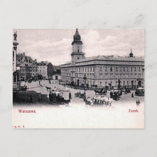 Gammal vykort - Kungliga slottet, Warszawa, Polen