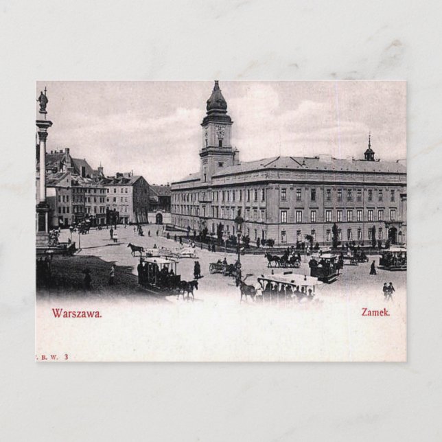 Gammal vykort - Kungliga slottet, Warszawa, Polen (Framsida)