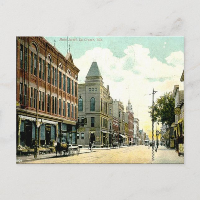 Gammal vykort - La Crosse, Wisconsin, USA (Framsida)