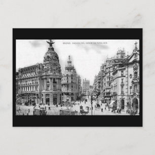 Gammal vykort - Madrid, Spanien