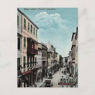 Gammal vykort - Main Street North, Gibraltar