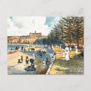 Gammal vykort - Manly Beach, Sydney, NSW