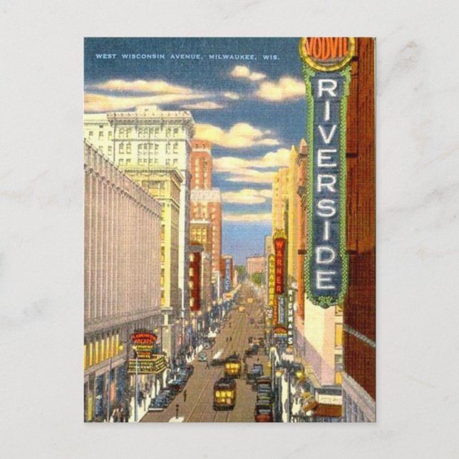 Gammal vykort - Milwaukee. Wisconsin USA (Framsida)