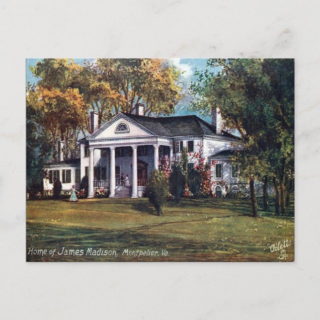 Gammal vykort - Montpelier, Virginia, USA (Framsida)