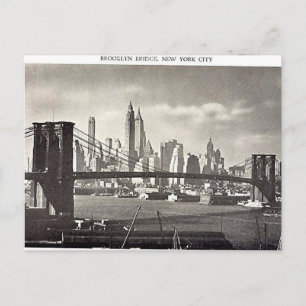Gammal vykort, New York City, Brooklyn Bridge vyko Vykort